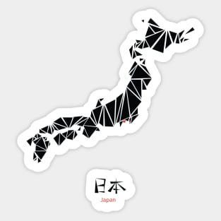 Abstract Geometric Map of Japan Drawing Sticker